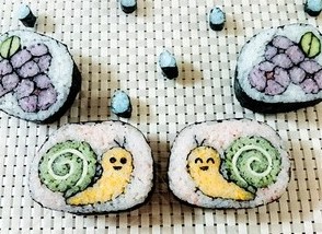 飾り巻き寿司(かたつむり・あじさい)